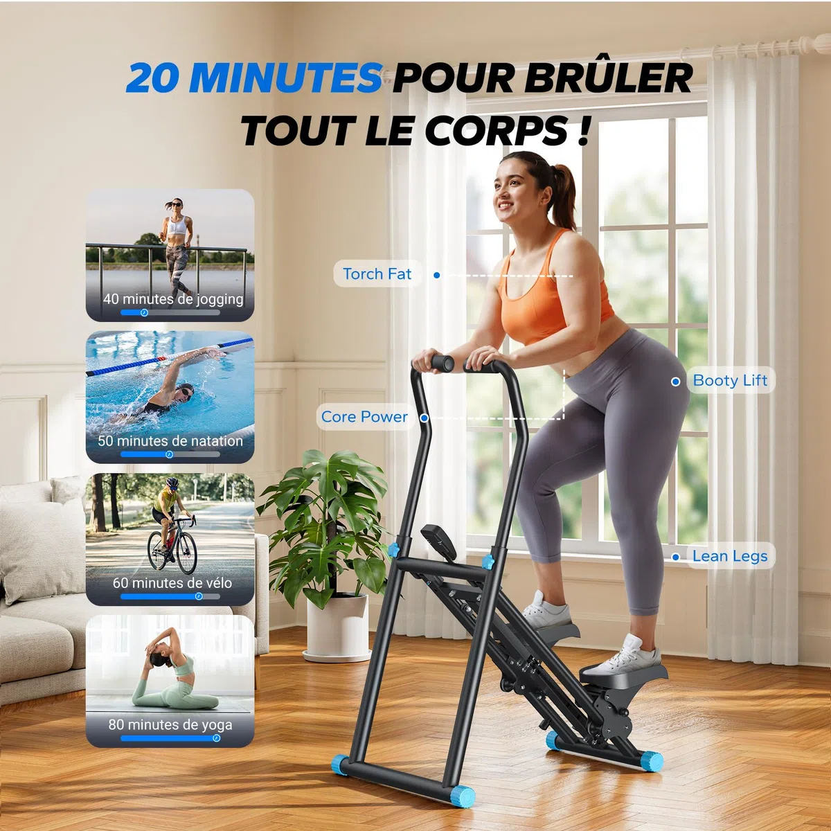 MERACH Stepper Escalier, Stair Stepper Pro,Stepper Fitness Appartement pour la Maison avec résistance réglable en 3 étapes,Folding Cardio Vertical Sport Climber avec Guidon réglable pour Büro
