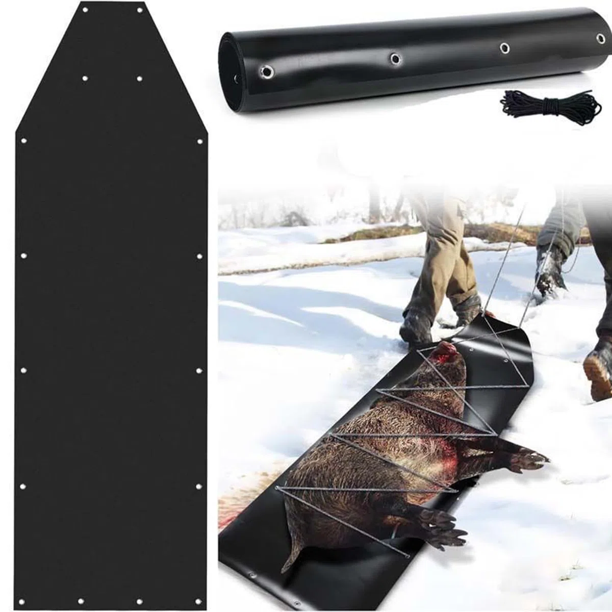 Luge de Chasse - Chariot de Transport Lourd pour Chasse et Débardage,Traîneau de Transport Extérieur pour Neige Bois Chasseurs Pêcheurs Plage Glace