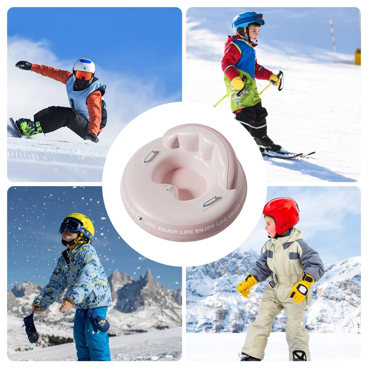 Bouée de Neige, De Luge d'hiver Gonflables Et Renforcés | Luge d'hiver avec Une Poignée | pour Les, Les Adultes, Le Ski, L'Extérieur, Le Jardin, Les Sports, Les Activités