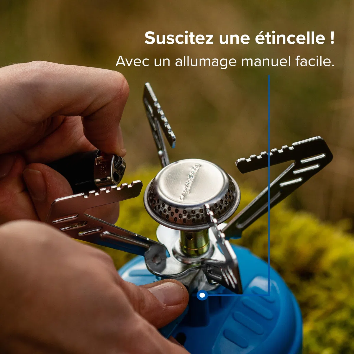 Campingaz 206 S Réchaud de camping, réchaud à gaz 1 brûleur pour le camping, les festivals ou les randonnées, Bleu