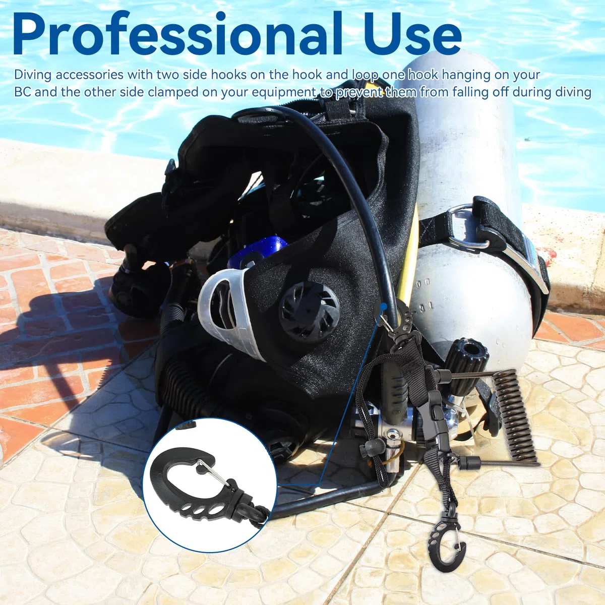 2pcs Plongée sous Marine Sangle Longe, Longe à Spirale Anti-Perte Caméra Plongée Sangle Longe avec Clips pour l'appareil-Photo de Plongée