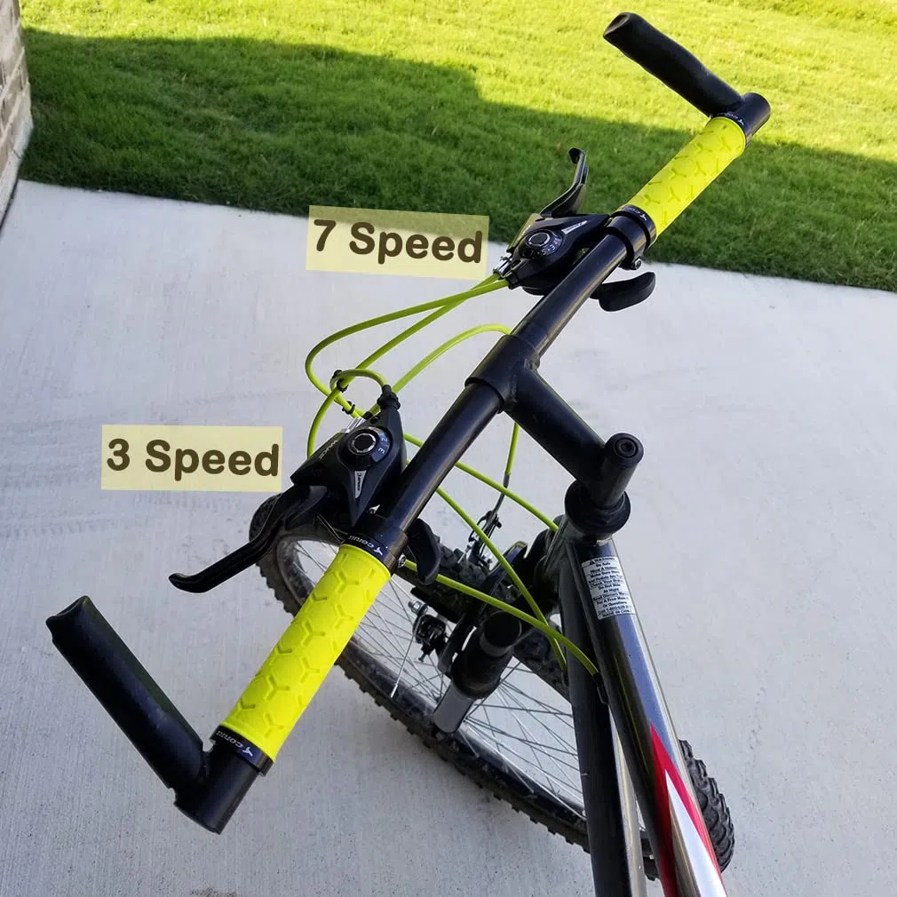 CYSKY Manettes de Vitesse 3x7 / 3x8 Vitesses VTT Vélo Frein Shifter, Levier de Vitesse Gauche Droite avec Indicateur de Vitesse et Câble de Frein pour Vélo de Montagne et de Route