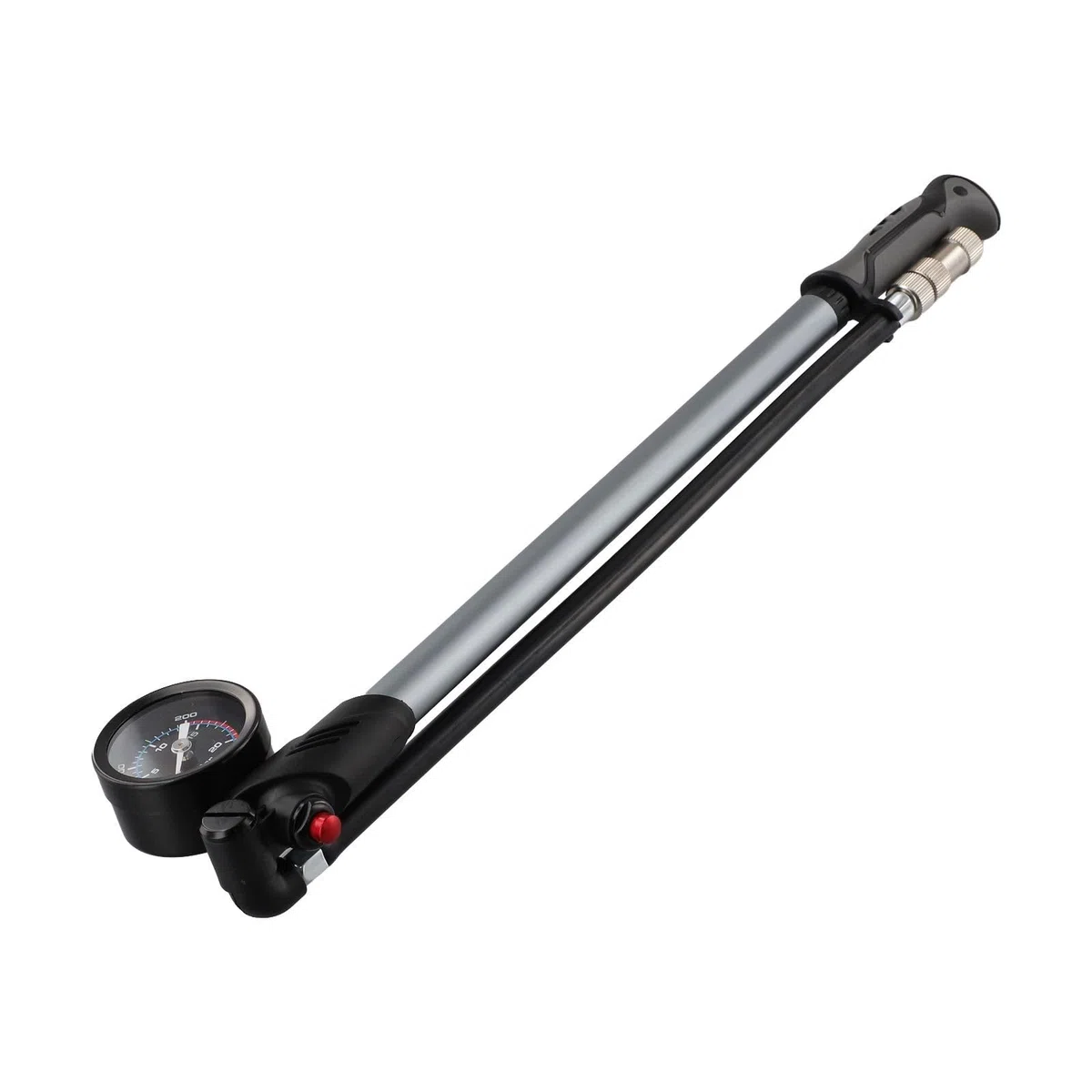 Pompe de choc haute pression pour fourche de vélo - Jauge visuelle 300 PSI en aluminium léger pour suspension pneumatique VTT (A)