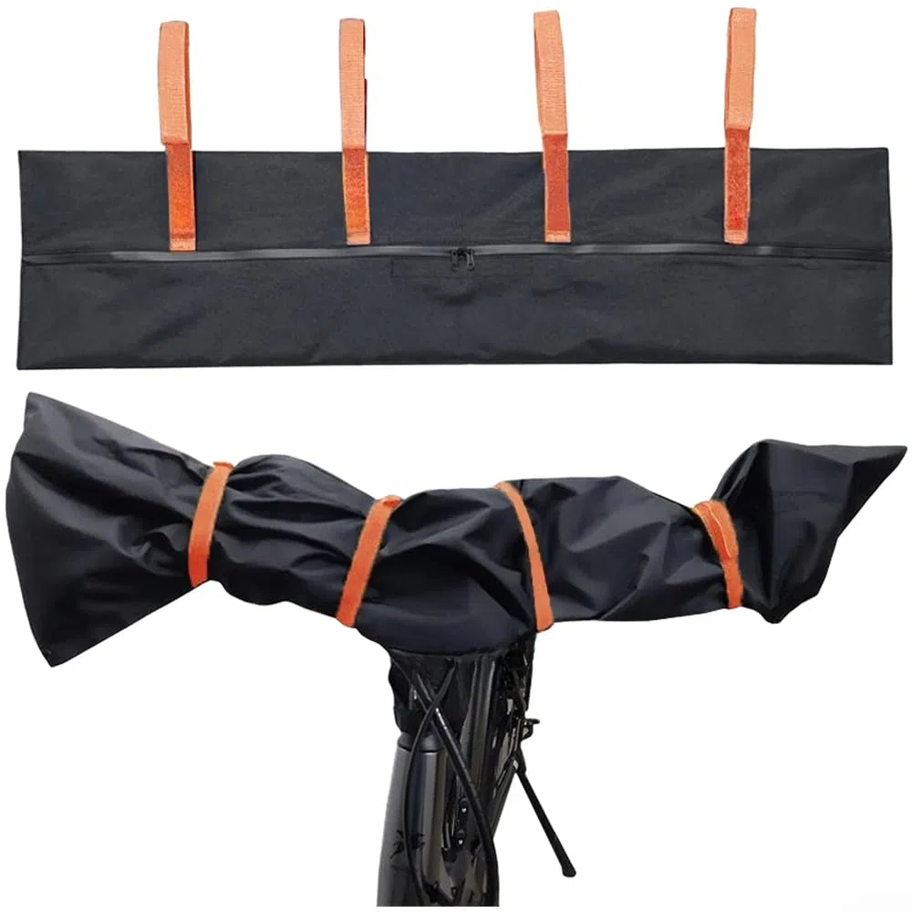 Housse de guidon de vélo en tissu Oxford imperméable avec fermeture éclair améliorée, protection extérieure polyvalente contre la pluie, la neige et la poussière, s'adapte à la plupart des