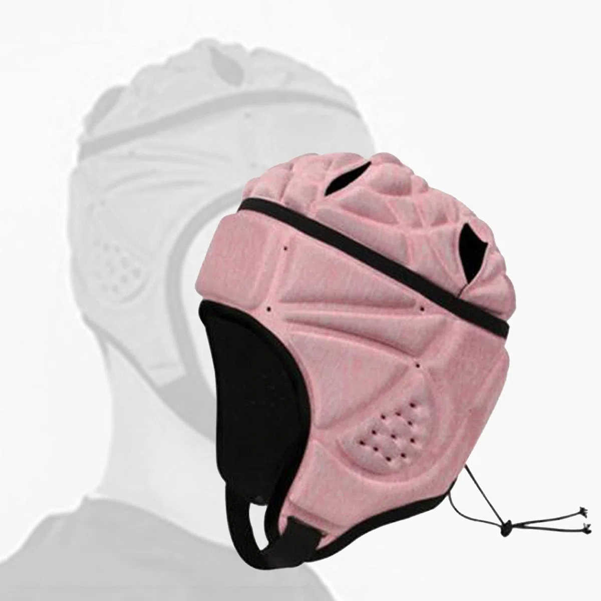Casque de Rugby réglable Casque de pour Football Baseball Protecteur de tête Casque de Souple pour Adultes Jeunes, Rose