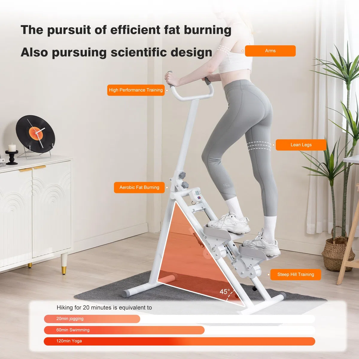 Stepper, Climber Fitness,Appareil d'exercice pour Le Step avec écran LCD et poignées