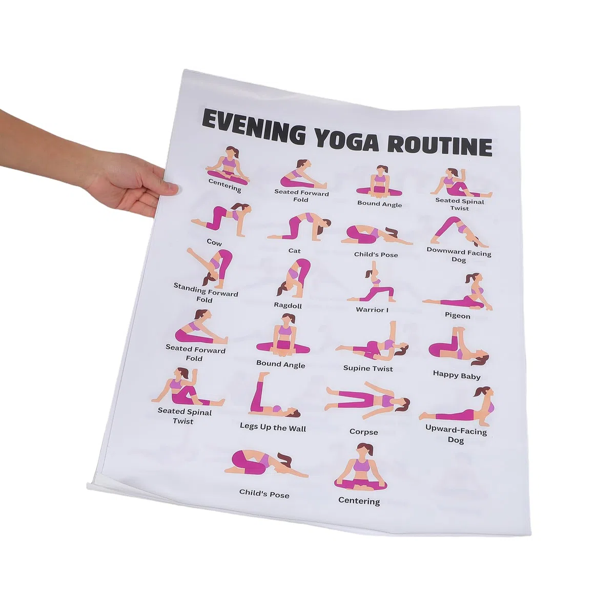 PRETYZOOM Affiche de Postures de Yoga pour Débutants 2pcs en Toile, Guide Mural pour Exercices à Domicile et Salle de Sport, Décoration Fonctionnelle et Pratique