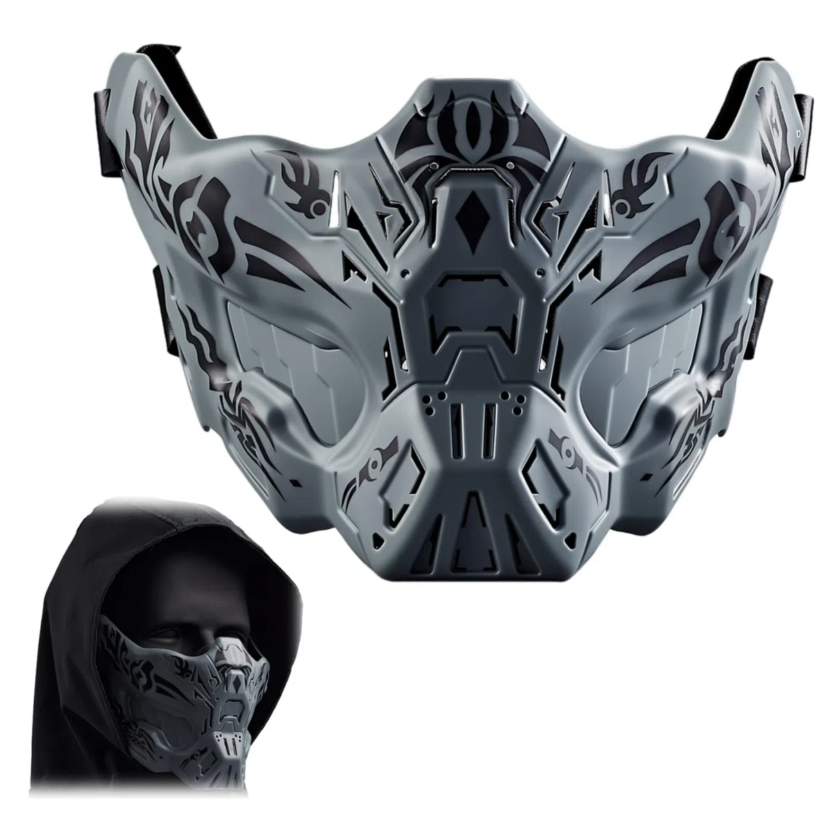 Airsoft Demi Visage Crâne Masques, pour Halloween Jeu De Rôles Paintball Jeu Tactique Equipement