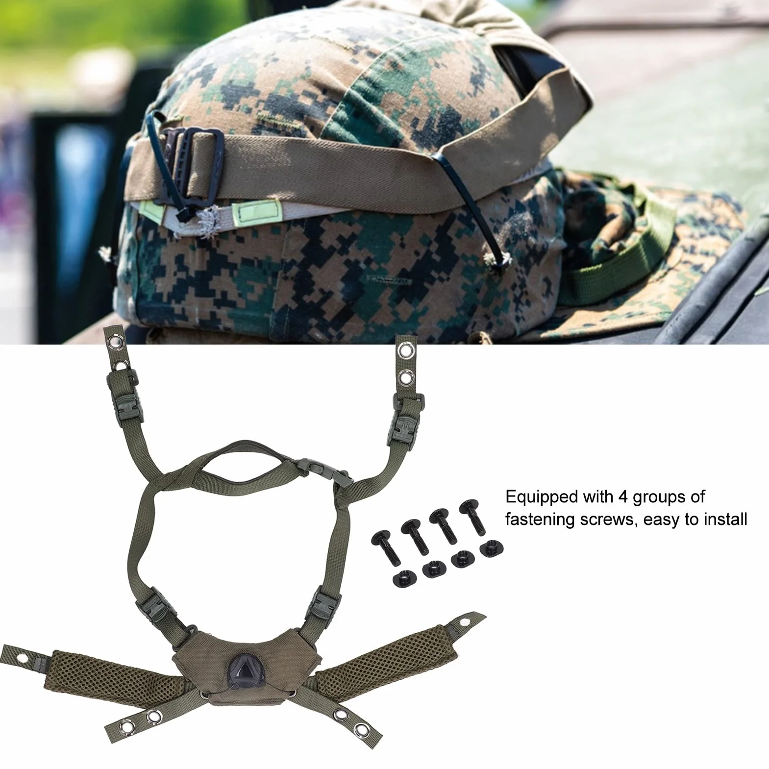 Dragonne du casque, système de suspension réglable avec 4 vis et 4 écrous pour Fast/MICH/Wendy Accessoire pour casque