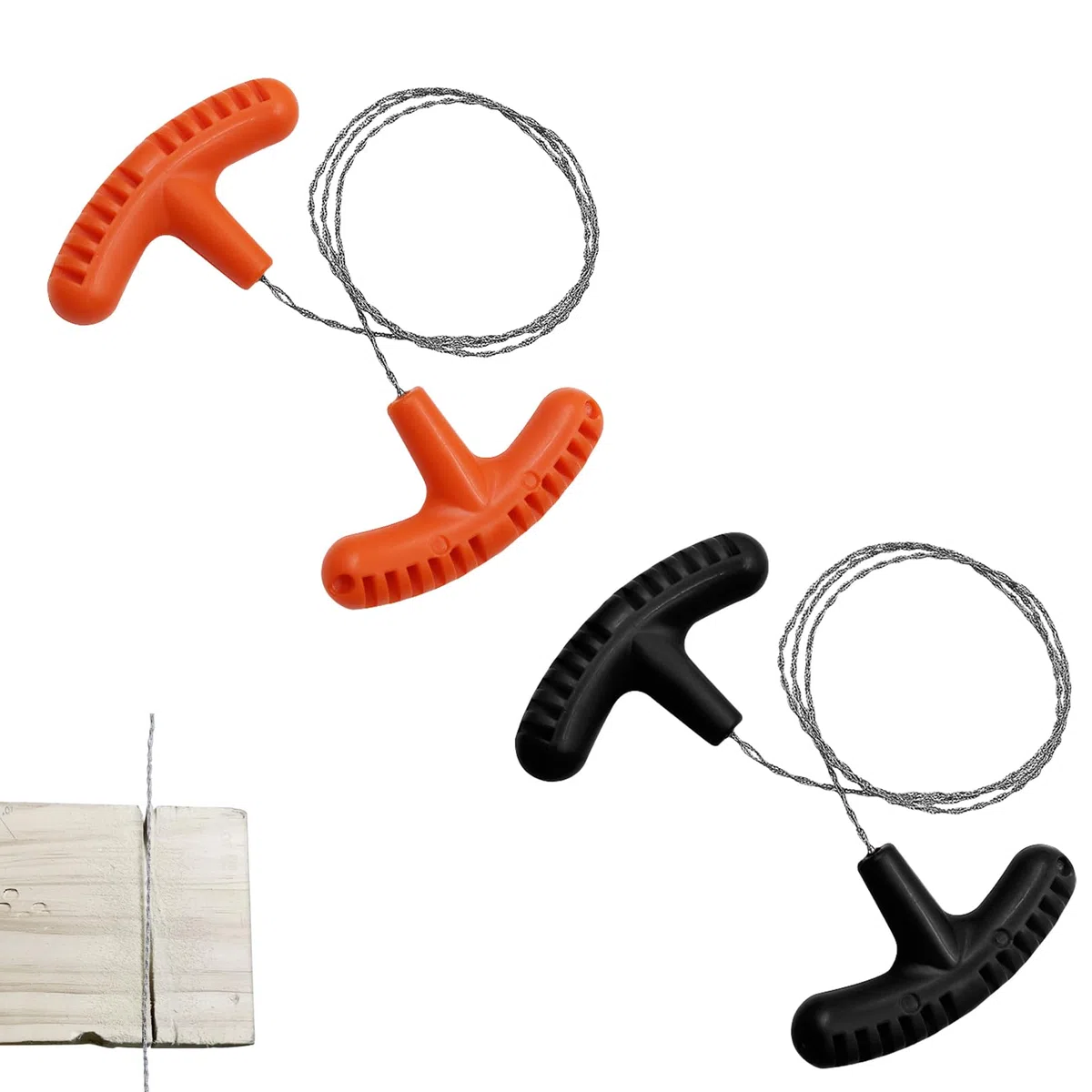 Lot de 2 Scie à Fil en Acier Inoxydable, Seilsäge, Drahtsäge Portable 68cm pour Tuyaux PVC, Handsäge Kette Anti-Rouille, Outil de Survie Hand Drahtsäg pour Camping, Randonnée et Aventures en Plein Air
