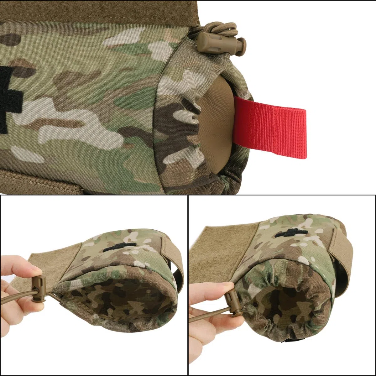 PETAC GEAR Pochette Tactique de Premiers Secours, Pochette Enroulable pour Sous-Bbdominaux EMT IFAK avec Crochet et Boucle pour Gilet JPC CPC AVS (MC)