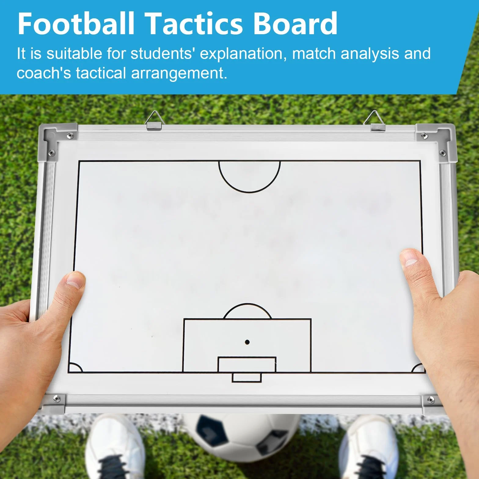 RoseFlower Tableau Football Tactique, Tableau Tactique Football Magnétique, Entraîneur Board avec Stylo Aimants, Tableau Stratégie Portable pour l'entraînement de Football et Les Compétitions