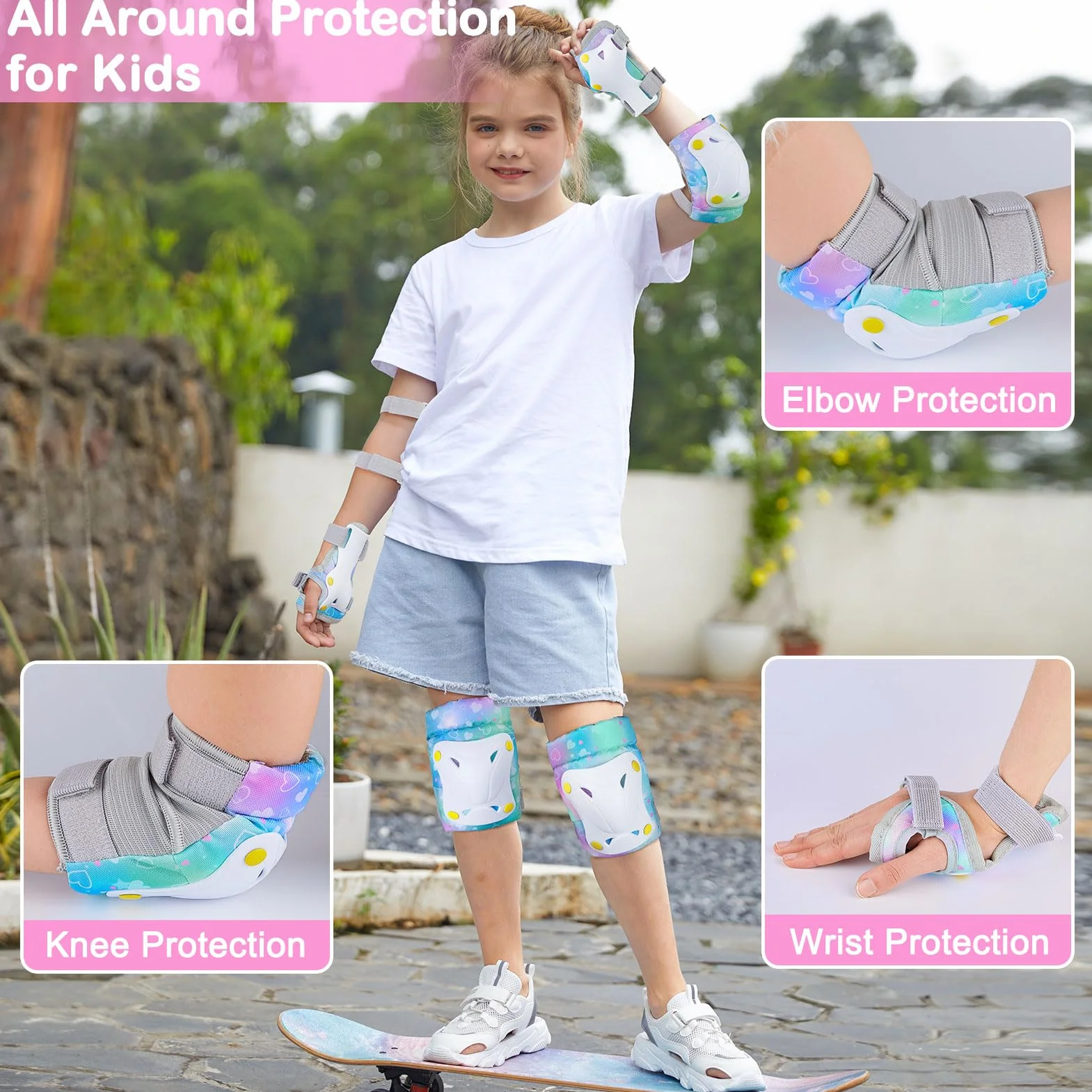 Protection Roller Enfant Equipement de Protection Skateboard Protecteurs Enfants Genouillères Coudières Protège-Poignets pour Le Patinage à roulettes