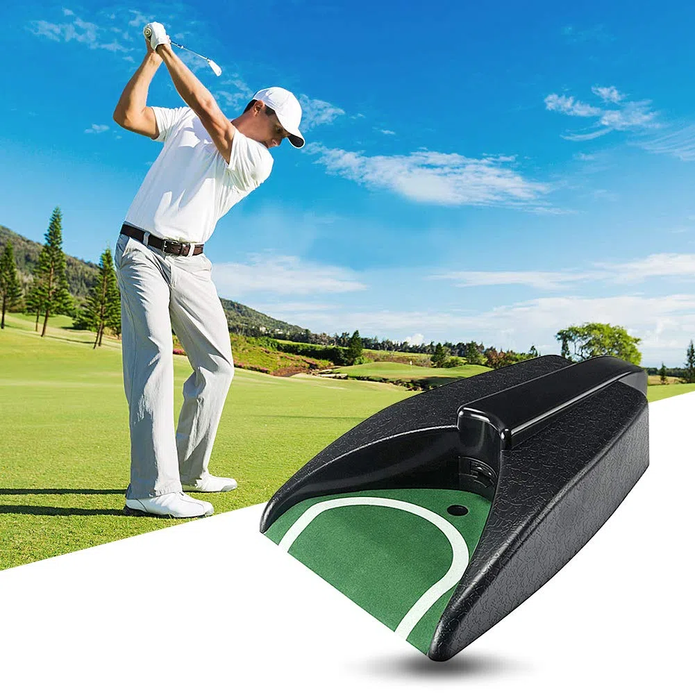 Tapis de Putting Portable Professionnel - Retour de Balle Automatique - Mini Golf pour Entraînement Intérieur et Extérieur