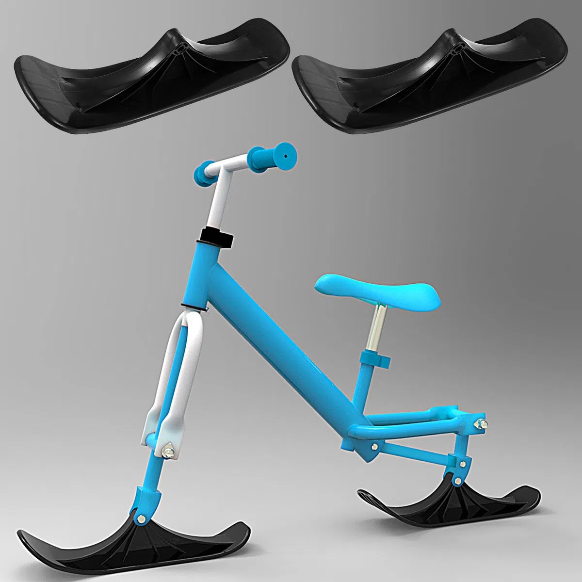 2X Scooter de Ski de Luge à Neige, Accessoires de Luge à Neige pour Vélo et Patin de Ski d'hiver pour, Kit de Conversion de Scooter de Sable Pliable pour Planche à roulettes Pièces de Rechange