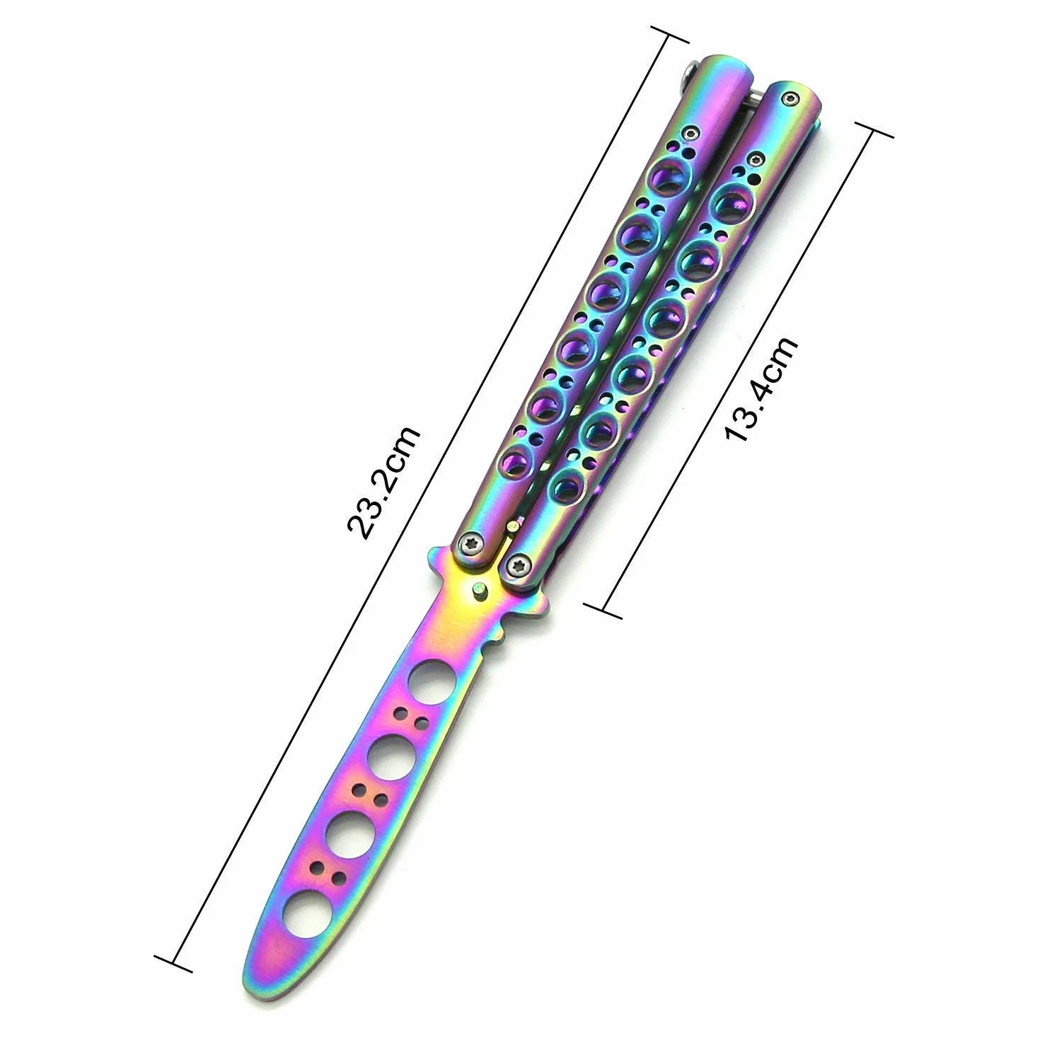 Milaloko Couteau titanique d'outil de couteau d'entraîneur de pratique d'arts martiaux/couteau de fan d'acier inoxydable