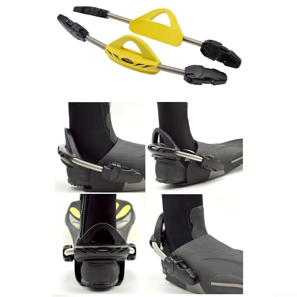 Zoegneer Lot de 2 ailettes à ressort en acier inoxydable pour plongée (S, bleu)
