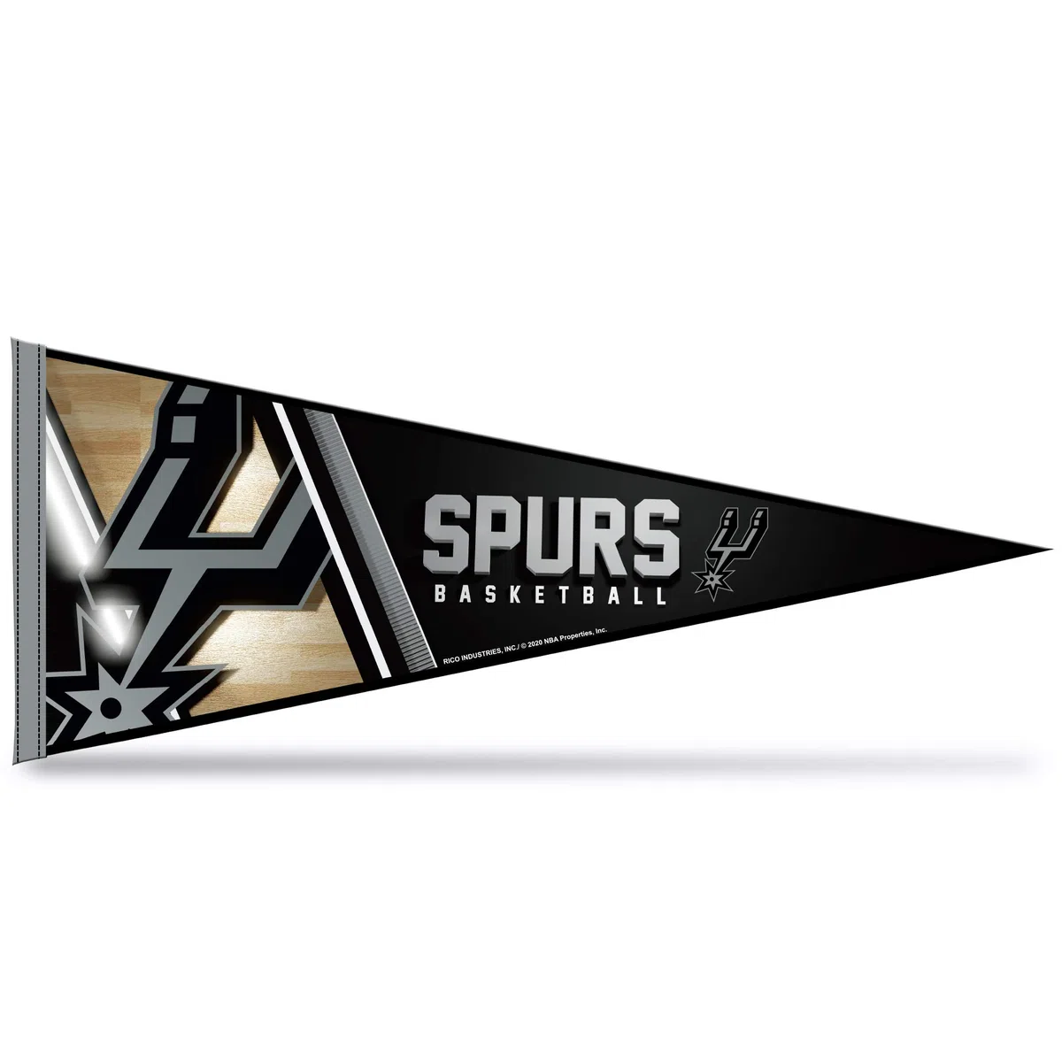 Rico Industries Fanion mural en feutre NBA Basketball San Antonio Spurs Primaire 30,5 x 76,2 cm – Idéal pour la maison/la chambre à coucher/la décoration de grotte d'homme