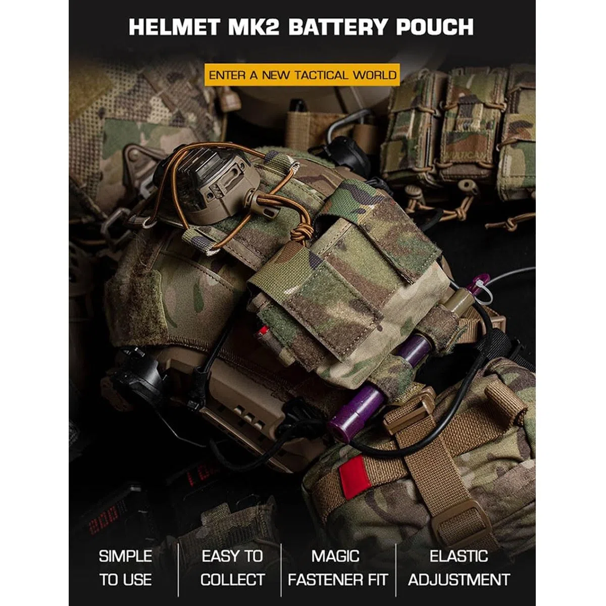 Accessoires De Casque Tactique, Pochette Batterie for Boîtes NVG MK2 avec Fonction Contrepoids, Support À Boucle Crochet