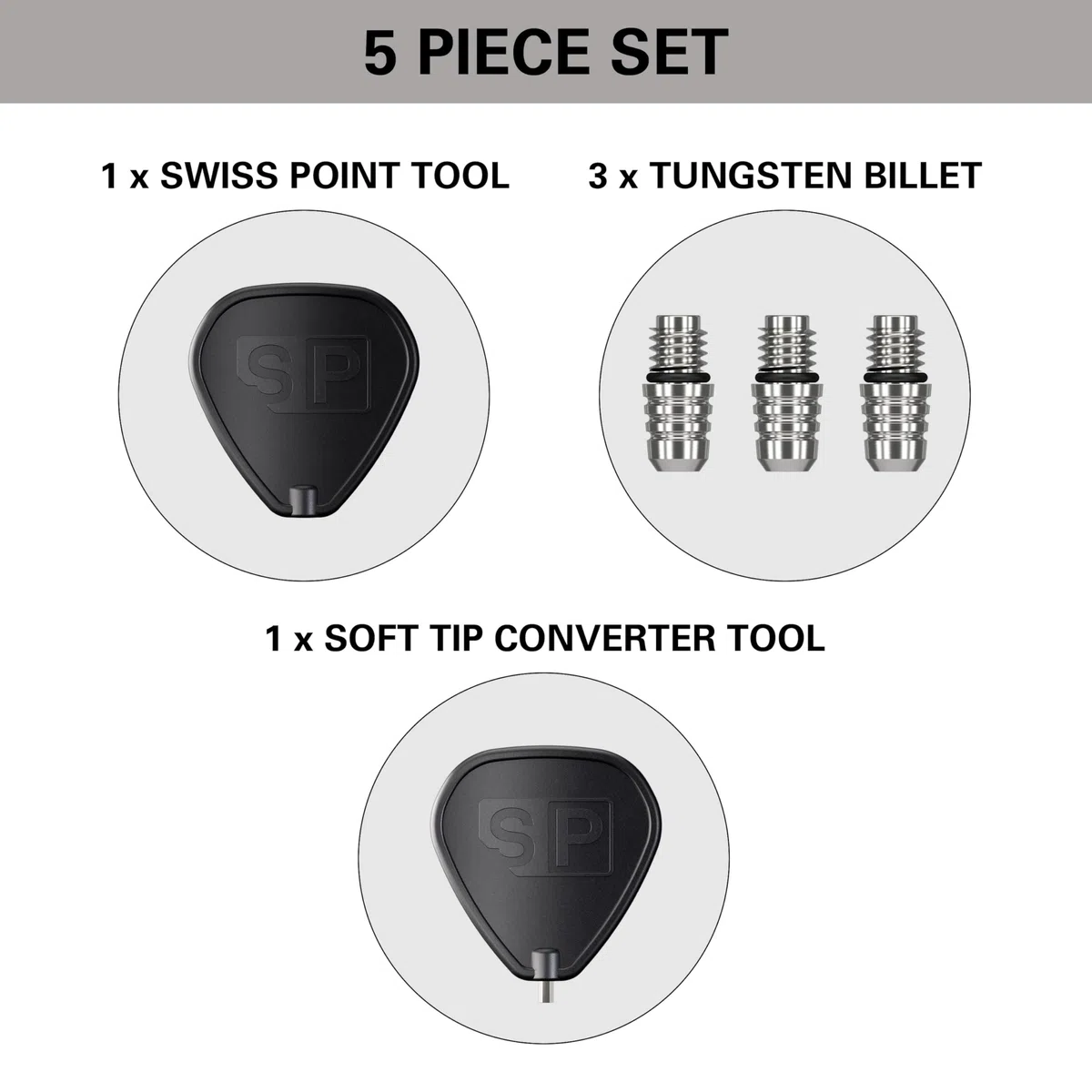 Target Darts Soft Tip zu Swiss Point Dart Konvertierungsset, Schwarz/Silber - Soft Tip Dartspitzen Konvertierungswerkzeug, Repointing Soft Tip zu Stahlspitzen 2BA Gewinde - Tungsten Billet Spitzen