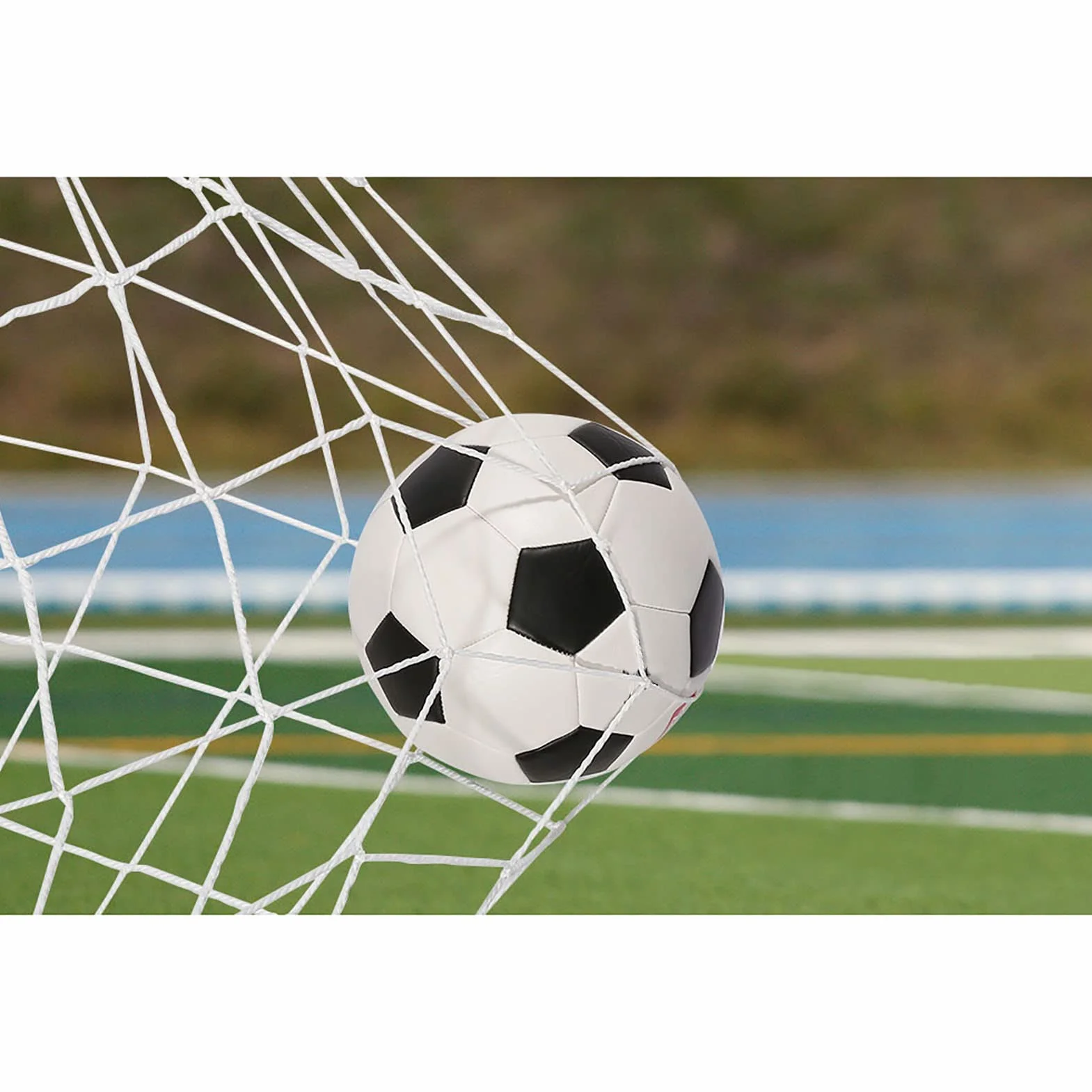 Filet de But Football, Filet en Polyéthylène pour Cage de But de Taille Standard, Idéal pour Match, Entraînement, Résistant aux Intempéries, Simple à Installer