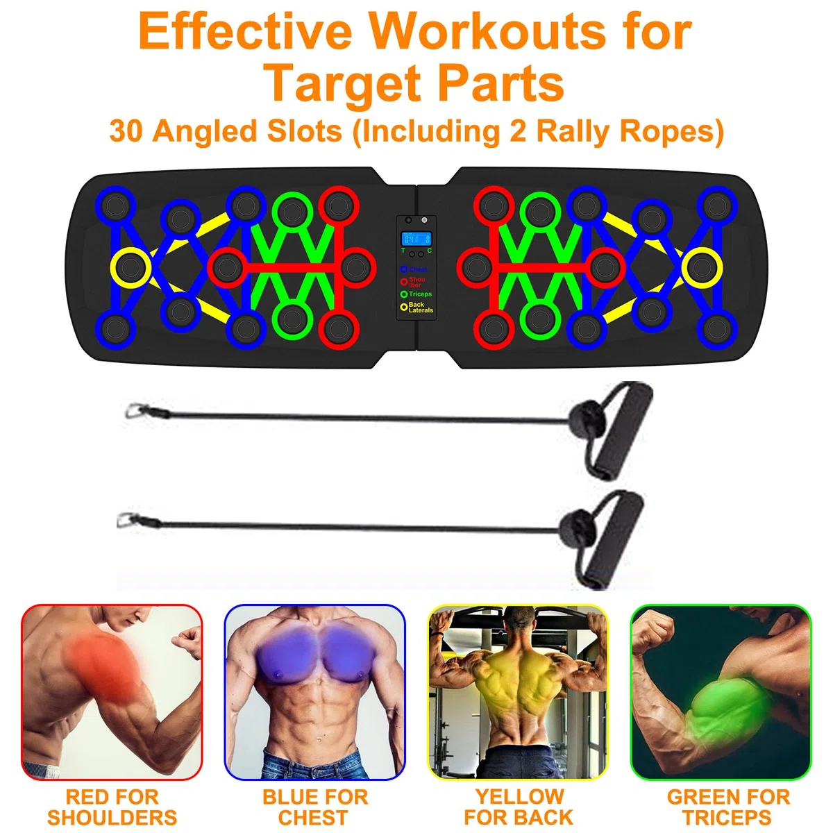 Planche a Pompe avec Comptage Automatique Pliable Tableau de Pompes Planche à Pompe Musculation 30 en 1 équipement d'exercice