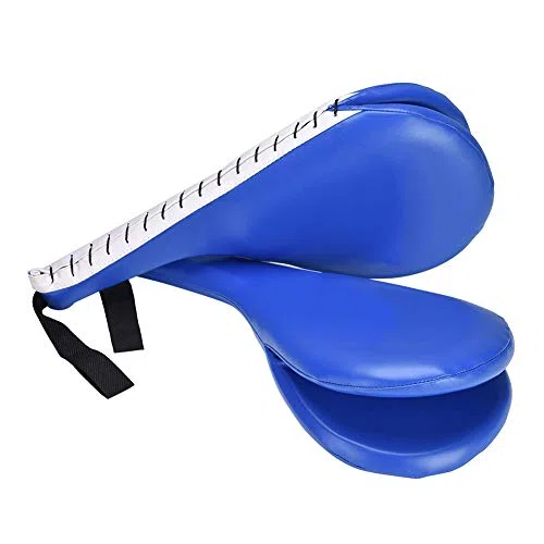 1 Paire de Raqettes Doubles Taekwondo Raquette de Frappe en Cuir Artificiel PU Pad de Target pour Entraînement de Tae kwon do Boxe Karaté Taekwondo Protection Bleu
