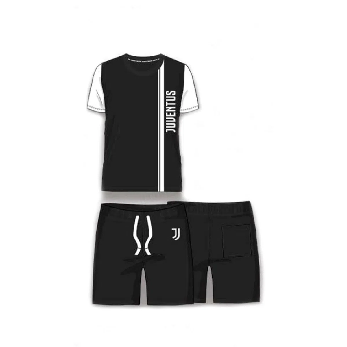 Juventus Pyjama Court Noir col Rond - S