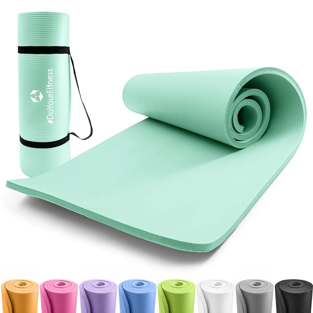 #DoYourFitness tapis de yoga antidérapant | épaisseur de 0,8cm à 2cm | 183cm x 61cm ou XXL 190cm x 100cm | Tapis de gymnastique qui protège les articulations | débutants et avancés | diverses couleurs