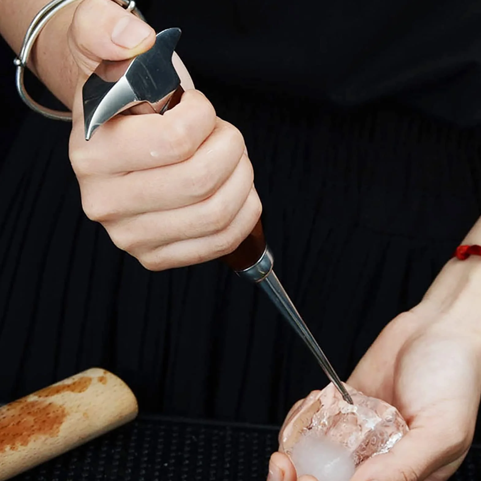 Pic à Glace En Acier Inoxydable Avec Manche En Bois, Pics à Glace Pour Briser La Glace, Outil De Pioche à Glace Broyeur à Glace Manuel Pour Les Et La Maison