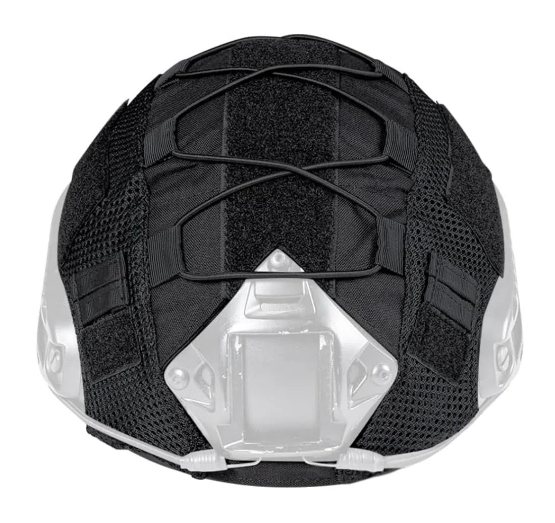 ATAIRSOFT Housse de casque tactique Airsoft Paintball Militaire Chasse Tissu en nylon pour casque rapide BJ/PJ/MH (BK)
