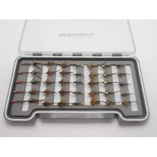 Lot de 40 mouches nymphes à la truite, 8 variantes, tailles mixtes pour pêche à la mouche NBX30