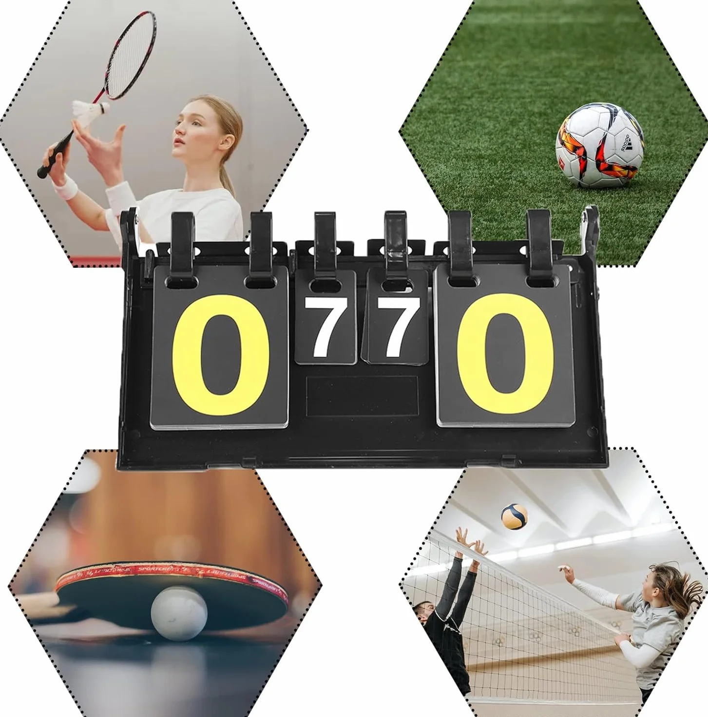 Tableau d'affichage Portable Flip Tableau de Scores Sport Tableau de Score Manuel Tableau d'affichage Portable pour Basket-Ball Badminton