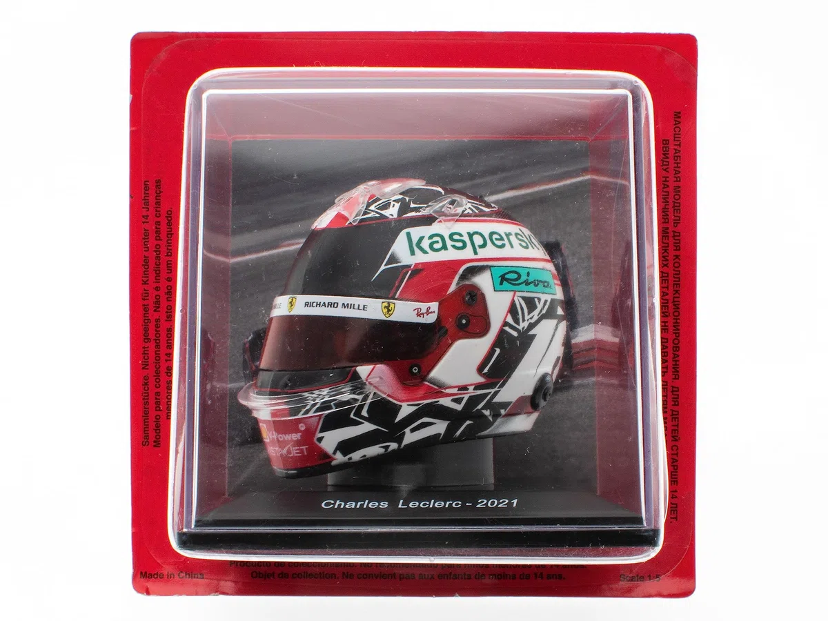 OPO 10 - Casque de Formule 1 Compatible avec Ferrari F1 : Charles Leclerc 2021 - échelle 1/5 - CAS03