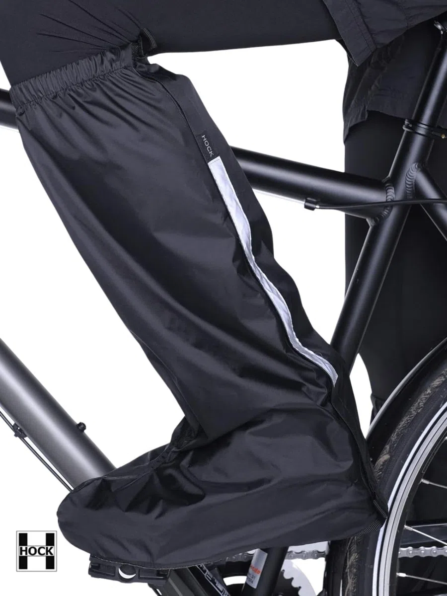 HOCK Guêtres de Pluie de vélo Unisexes avec réflecteurs – Guêtres Longueur Genou Couvre-Chaussures 100,0% étanches – Protection Contre la Pluie de vélo pour Homme et Femme