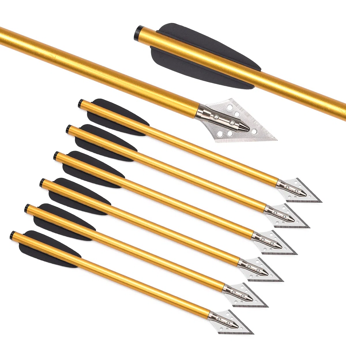 NIKA ARCHERY Flèches de Boulon d'arbalète en Aluminium de 6,6 "avec tête Large pour arbalète Pistolet 50-80 LBS Cible de Pratiquer Flèches en Aluminium Flèches d'arbalète Pistolet Boulons d'arbalète