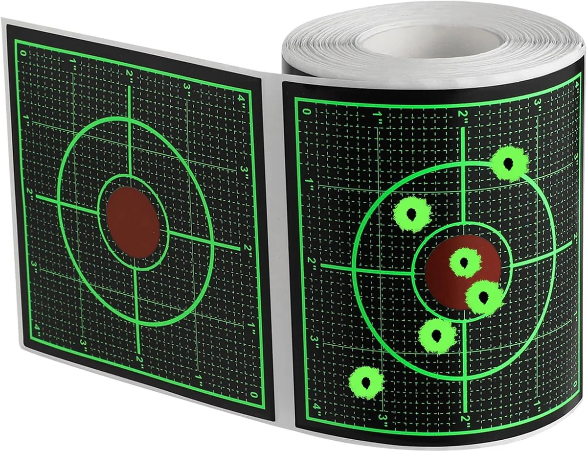 200 pièces Cibles de tir Autocollantes avec disques de tir réactifs Verts fluorescents Cibles en Papier 10,2 cm pour Les Exercices de tir au Fusil, au Pistolet et au Pistolet BB Airsoft