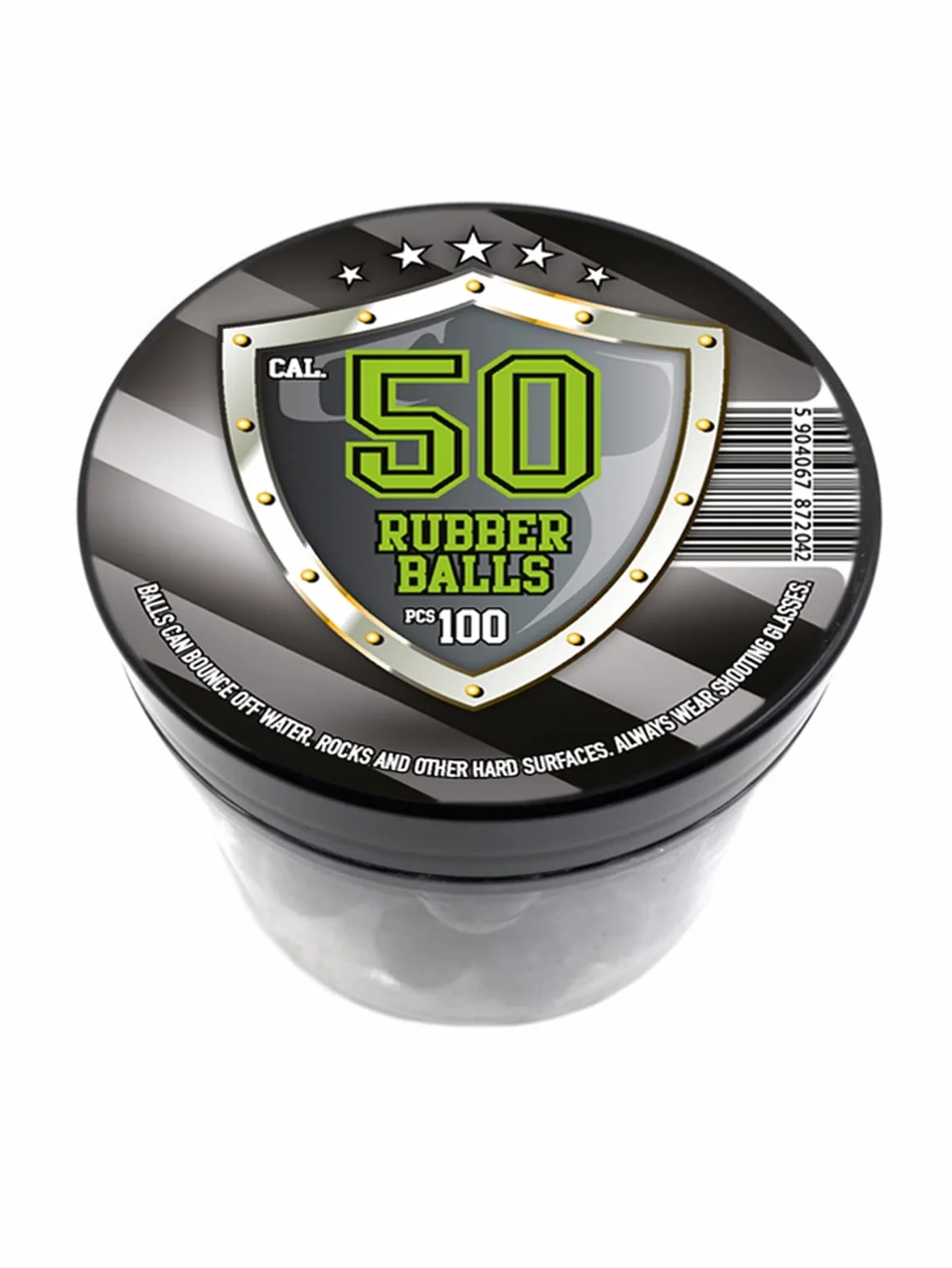 100 x Premium Quality Hard Rubber Balls Paintballs Reballs 50 Cal. HDR50 T4E Paintball Shooting Self Defense Billes Calibre .50 - Caoutchouc