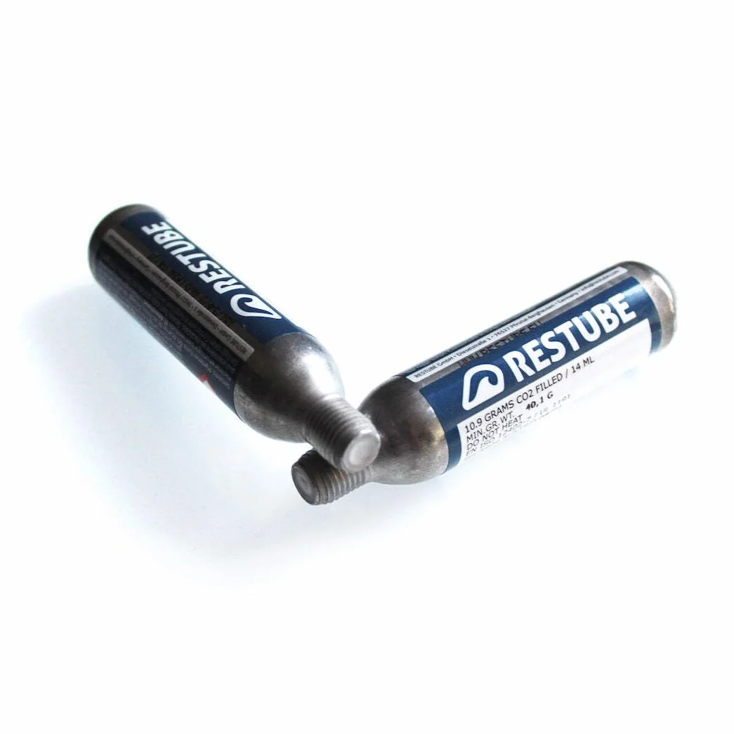 Restube Beach Cartouches de CO2 de Rechange pour Bouée de Sauvetage Gonflable - Lot de 6 Capsules à Air Comprimé de 10.9g pour Aide Flottante Natation