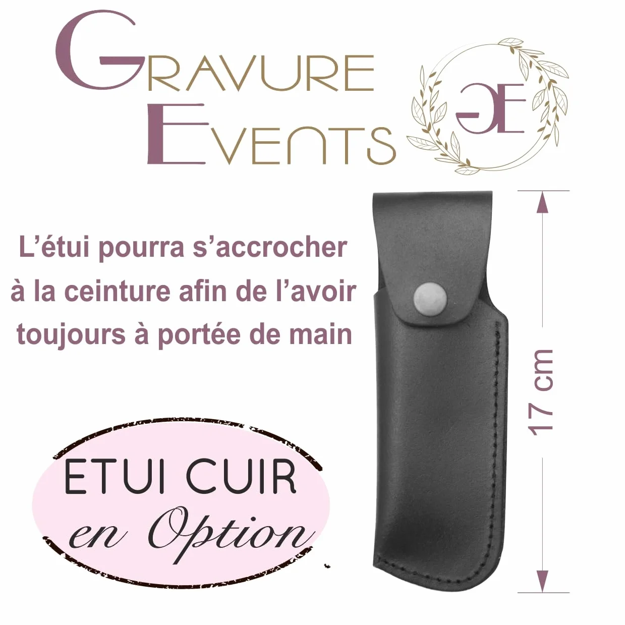 Gravure Events - Couteau Laguiole Bougna Gravé avec Votre Prénom - Cadeau Personnalisé Johnny Hallyday - Manche en Bois - Lame Acier Inoxydable