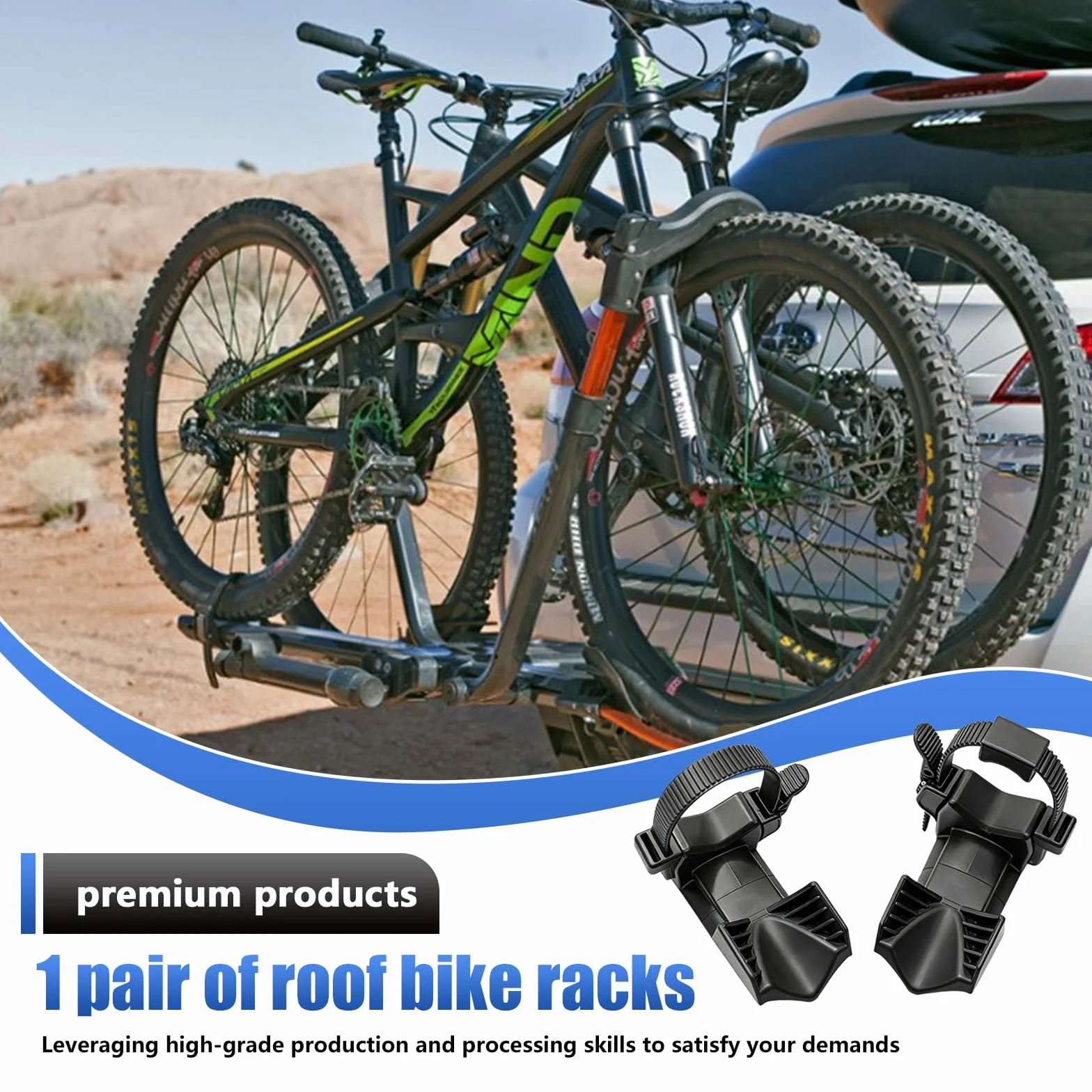 BYZESTY Support de Roue à Vélo, Lot de 2 Butoirs de Roue, Butées de Roue, Support de Fixation de Roue à Vélo de 3.11 Zoll pour Les VTT et Les vélos de Route, Aucun Outil