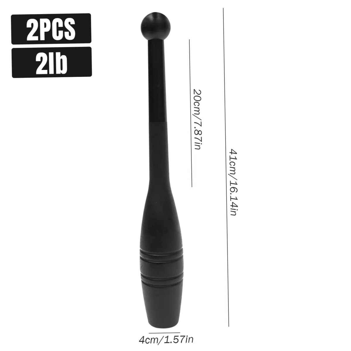 Macebell|Indian Clubs, Macebell en plastique robuste de 0, 9 kg, barre d'entraînement lestée réutilisable de 16, 1 x 1, 6 pour la rééducation la force, améliore l'adhérence pour l'entraînement comple