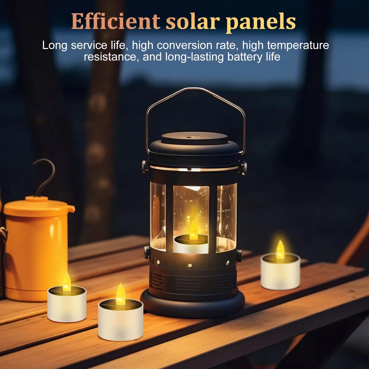 Lot de 12 Bougies solaires extérieures, Bougies chauffe-plat LED, pour terrasse, jardin, camping, décoration de chambre