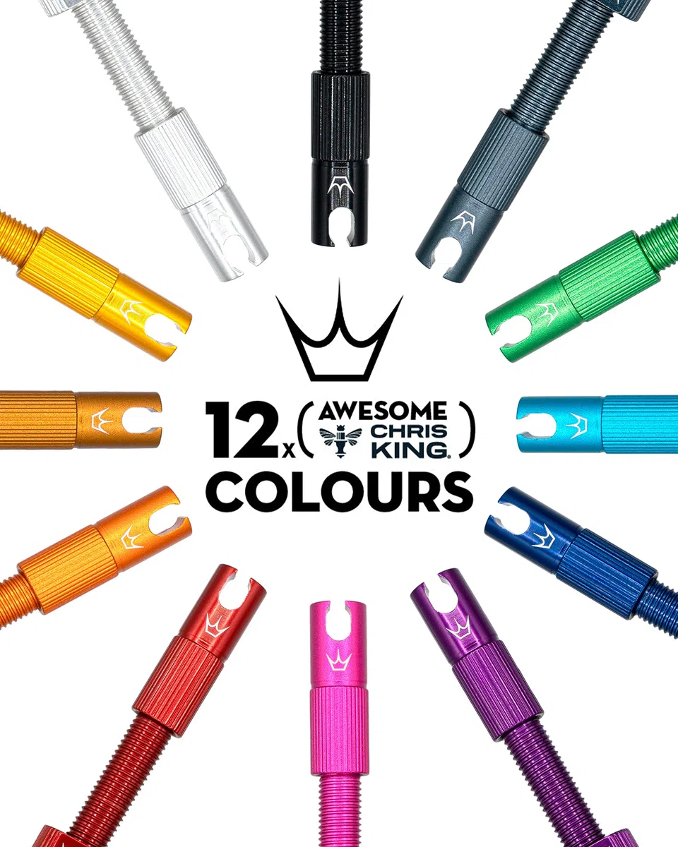 Peaty's x Chris King MK2 Valve Tubeless Presta - Clé à Rayons Intégrée, Bouchon de Retrait du Noyau de Valve, Aluminium 7075, Compatible avec Insert, Accessoire Velo pour Pneu de Vélo - Gris 42 mm