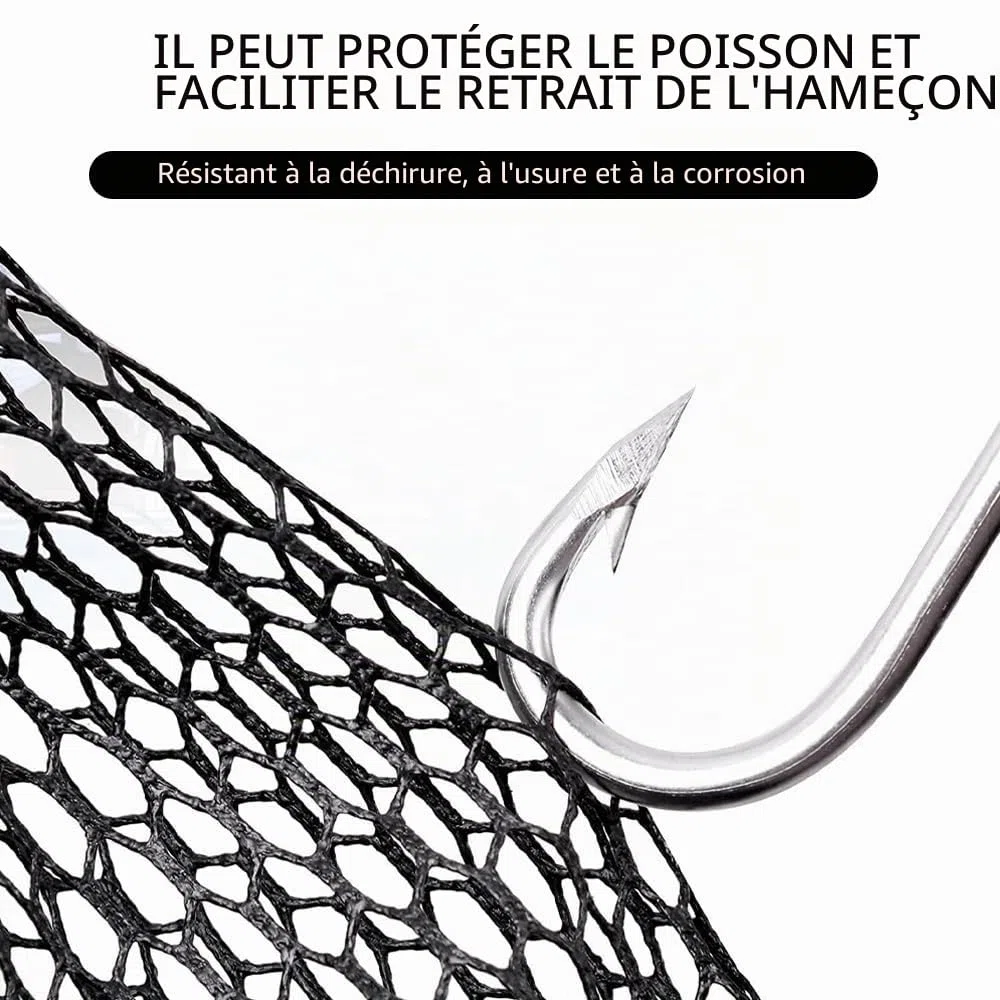 épuisette télescopique, pliable, filet flottant pêche, épuisette caoutchouté pour attraper et desserrer facilement le poisson, adaptée aux enfants
