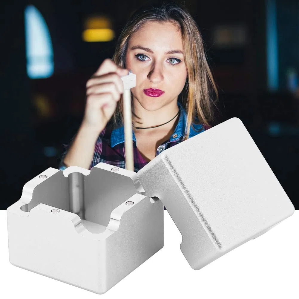 Mini porte-craie portable en aluminium pour billard, billard, billard, billard, salle de craie, sac de transport avec aimant, casquette amovible pour les amateurs de billard, argent, bleu, noir, or