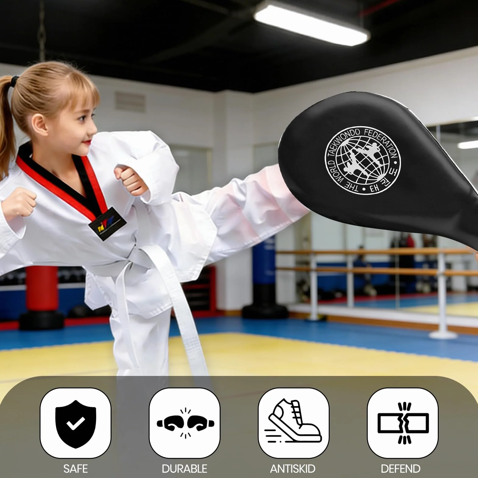 Raquette Taekwondo,Taekwondo,Cible,2Pcs Taekwondo Karaté Boxing Cible Pad Dule Dule Tae Kwon Do Karaté Boxing Formation Repment pour Boxing Formation