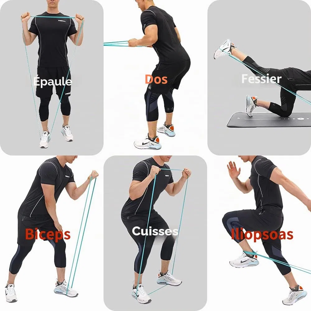 PROIRON Bandes Élastique de Résistance - Bande Elastique Fitness pour tractions, Crossfit, Dips,Traction Assistée, Pilates，Aide aux pullups ou au soulevé de Poid