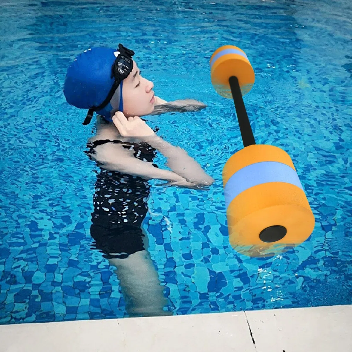 Aqua Fitness - Haltères aquatiques ergonomiques - Appareil en mousse EVA - Pour l'aquajogging et l'aérobic - Idéal pour la rééducation postnatale, les sports pour personnes âgées et le yoga dans la