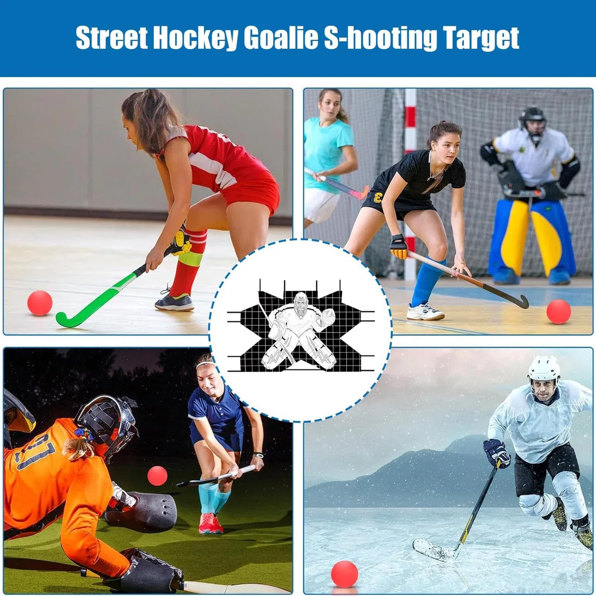 Cibles du Filet de Hockey, Gardien de But du Hockey Target - Équipement de Formation de la précision des tirs | Street Hockey Net Gotalie Target Practice Accessoire pour Les objectifs